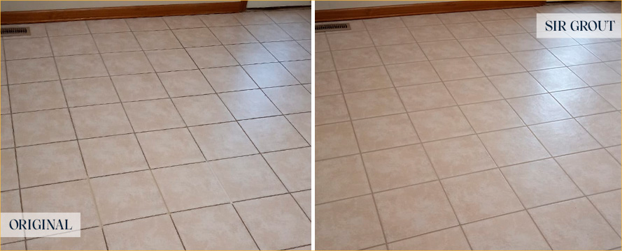 Floor Before and After a Flawless Grout Cleaning in Georgetown, SC