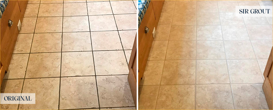 Floor Before and After an Excellent Grout Sealing in Georgetown, SC