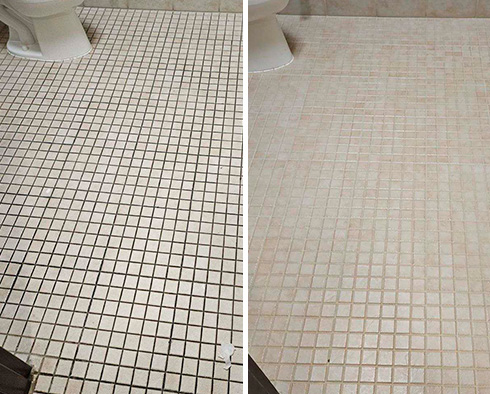 Floor Before and After a Grout Sealing in Myrtle Beach, SC