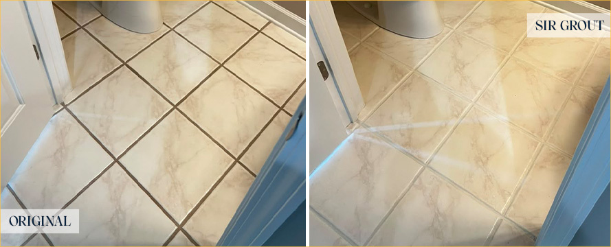 Floor Before and After an Excellet Grout Cleaning in Little River, SC