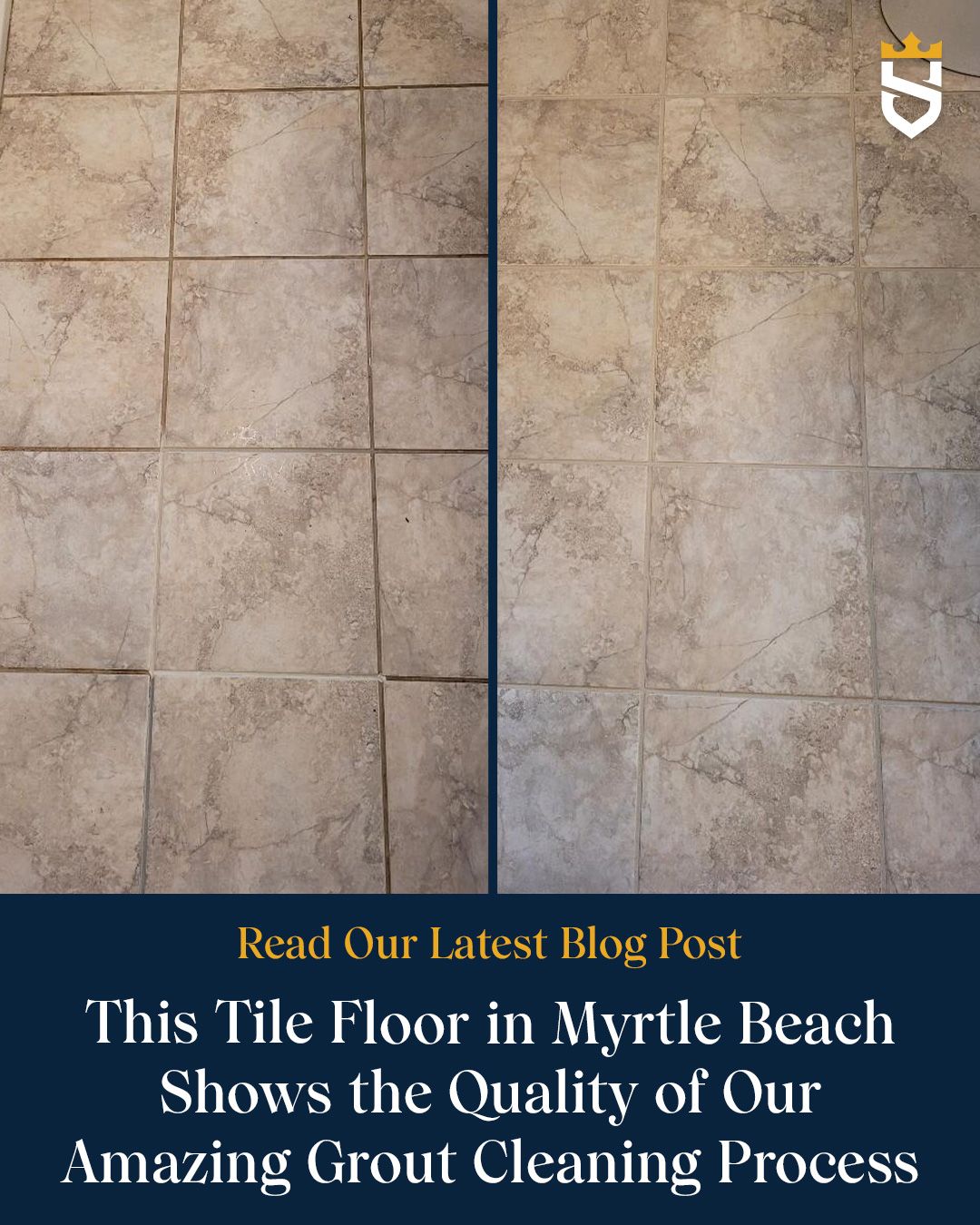 This Tile Floor in Myrtle Beach Shows the Quality of Our Amazing Grout Cleaning Process