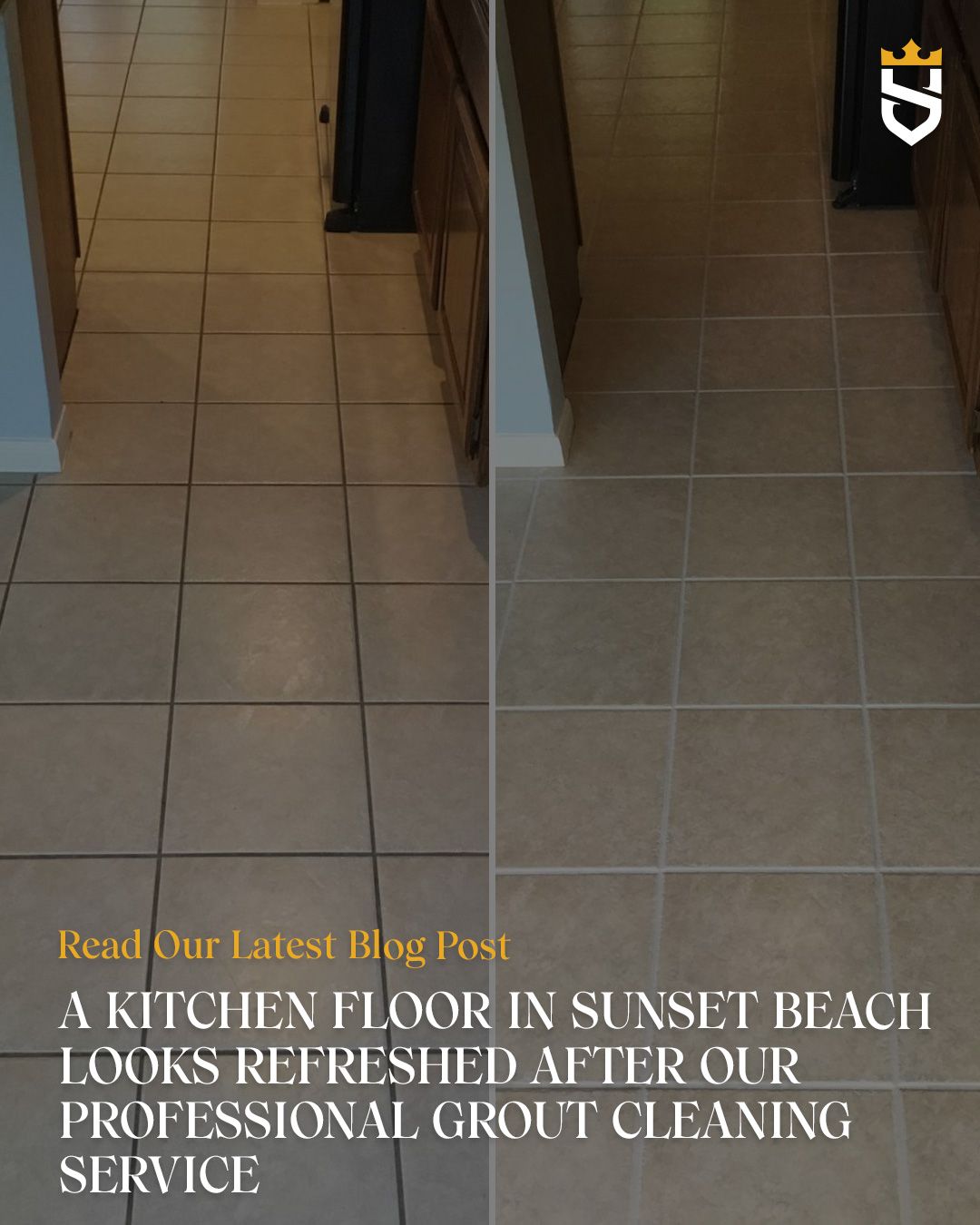 A Kitchen Floor in Sunset Beach Looks Refreshed After Our Professional Grout Cleaning Service